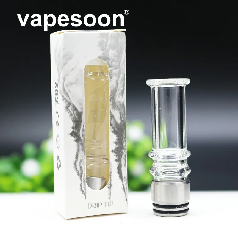 

VapeSoon 510 810 Long Glass SS Stainless Steel Drip Tip For MELO 3 MINI/TFV12 Prince/TFV12 BABY Atomizer