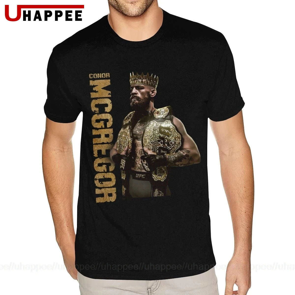 Мужская футболка с коротким рукавом круглым вырезом и графическим