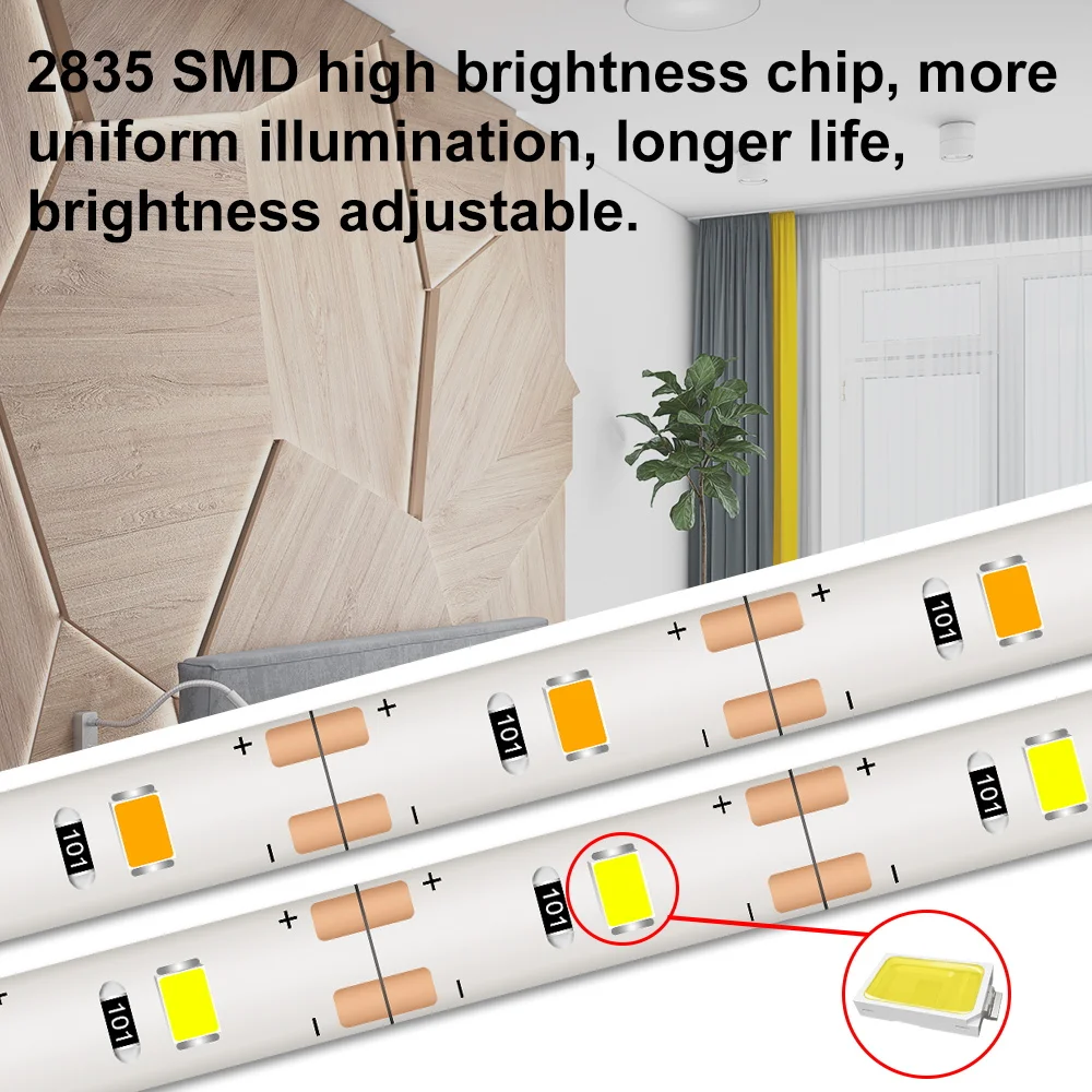 Светодиодная лента с пассивным ИК датчиком движения гибкая LED полоска умным