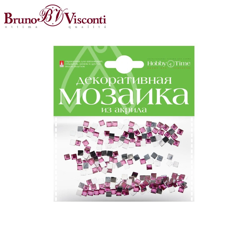 Мозаика декоративная из акрила 4Х4 ММ 200 ШТ. ФУКСИЯ 2-335/14 BRUNO VISCONTI | Дом и сад