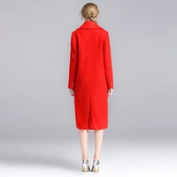 woolen coat female plus size 4xl 5xl long red coat women korean style fashion outwear abrigos mujer invierno 2020 kj200