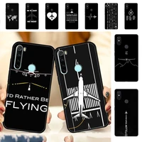 yndfcnb aircraft helicopter airplane pilot fly phone case for redmi note 7 8 9 6 5 4 x pro 8t 5a