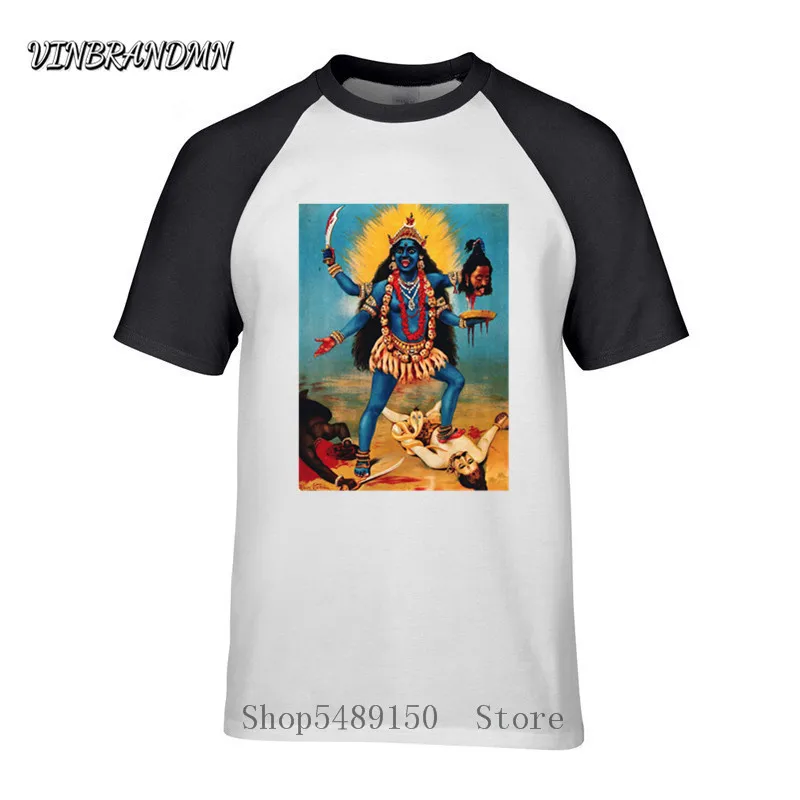 Футболка с принтом индийской богини Бога Кали Мужская буддийская ЛУЧШАЯ