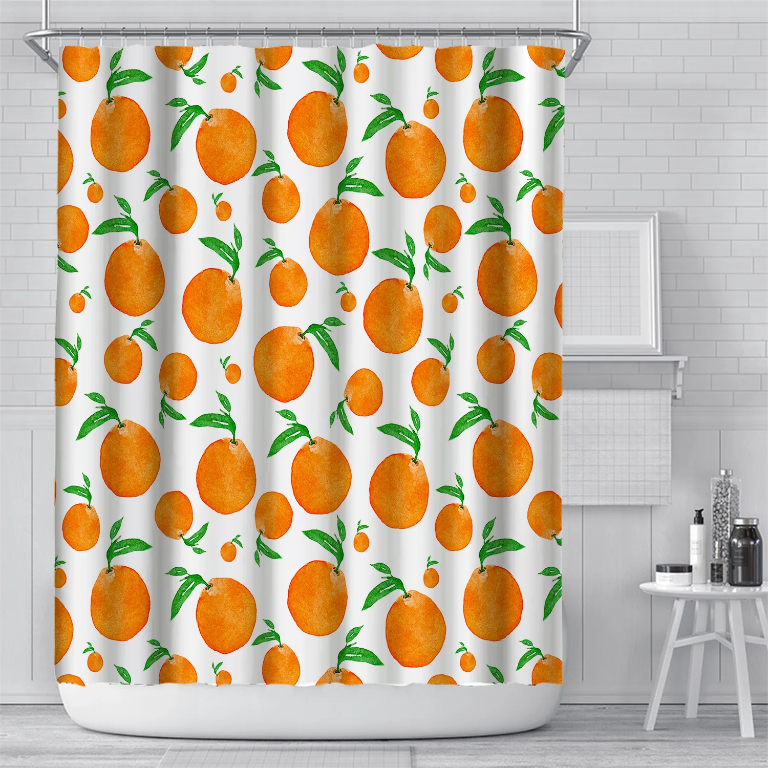 

180x180cm Waterproof Shower Curtain 3D Fruits Oranges And Peaches Pattern Bathroom Curtain Bath Curtains Home Farmhouse Decor