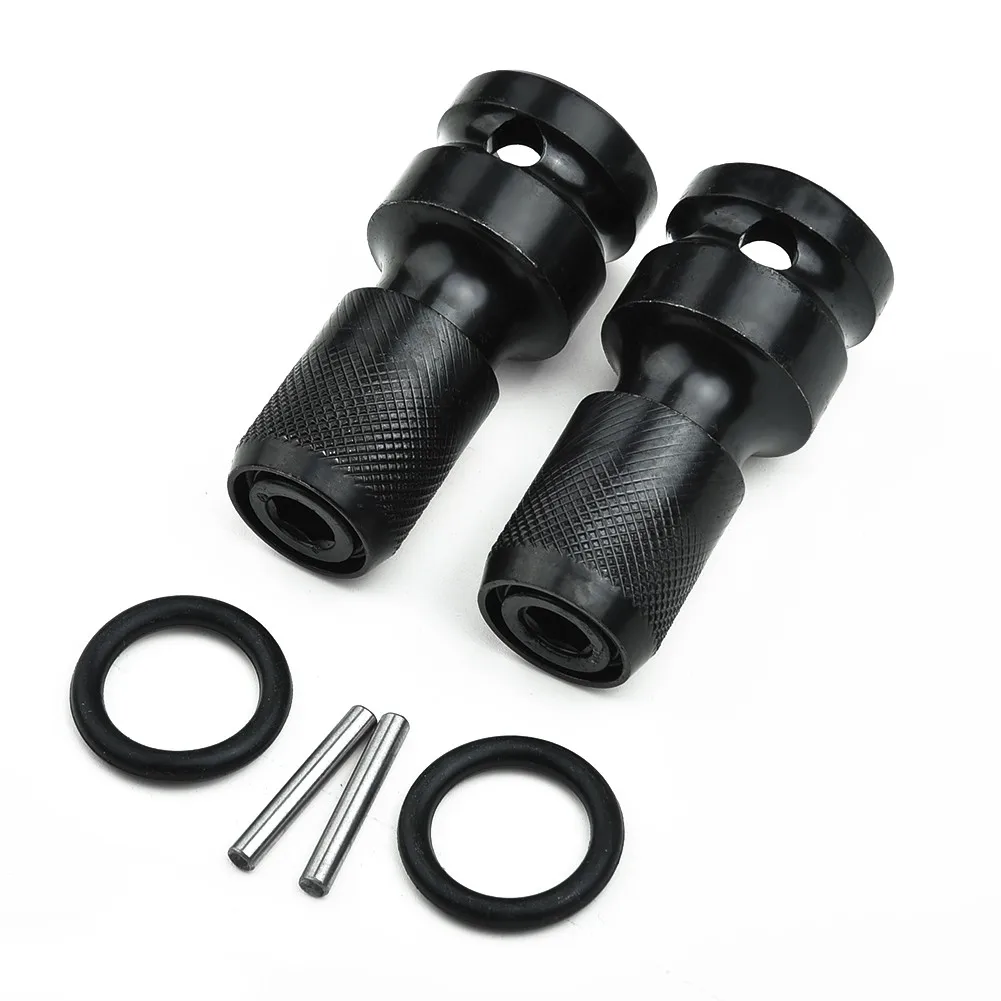 

2 Sets 1/2" Square Female Drive To 1/4" Hex Shank Socket Converter Adapter For Impact Wrench Screwdriver Support Dropshippings