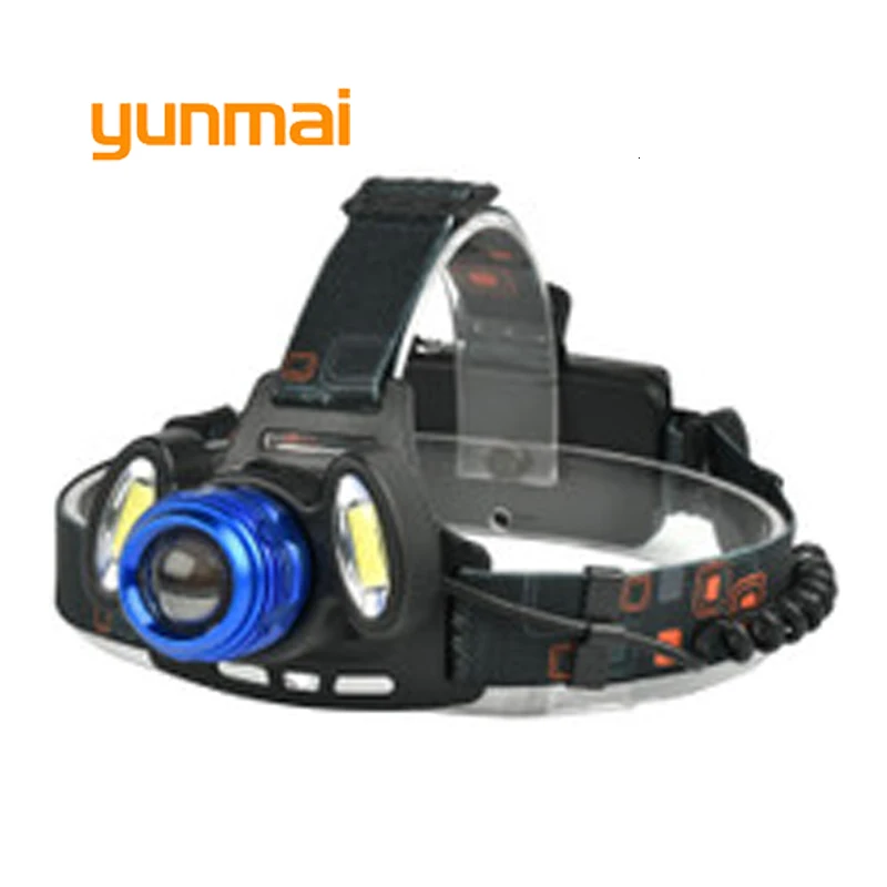 Yunmai Мощный светодиодный налобный фонарь с USB 7000 люмен Новый xml t6 + 2 COB батареей 18650
