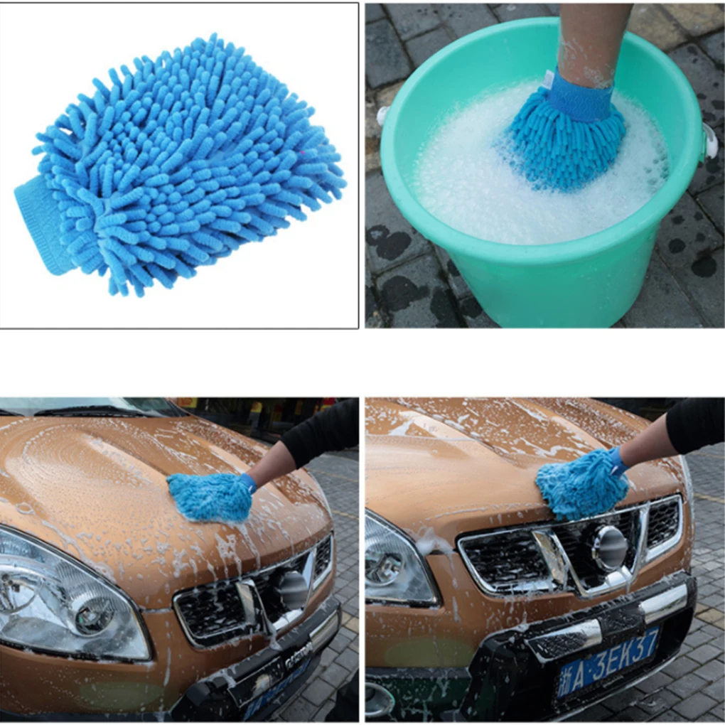 Color Random Mitt Chenille Car Window Washing Home Cleaning Cloth Duster Towel Gloves Wash Tool | Автомобили и мотоциклы