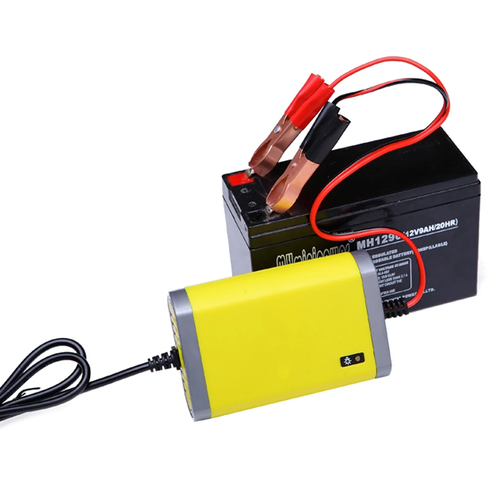 12V DC 2A умное быстрое зарядное устройство для автомобиля мотоцикла желтый