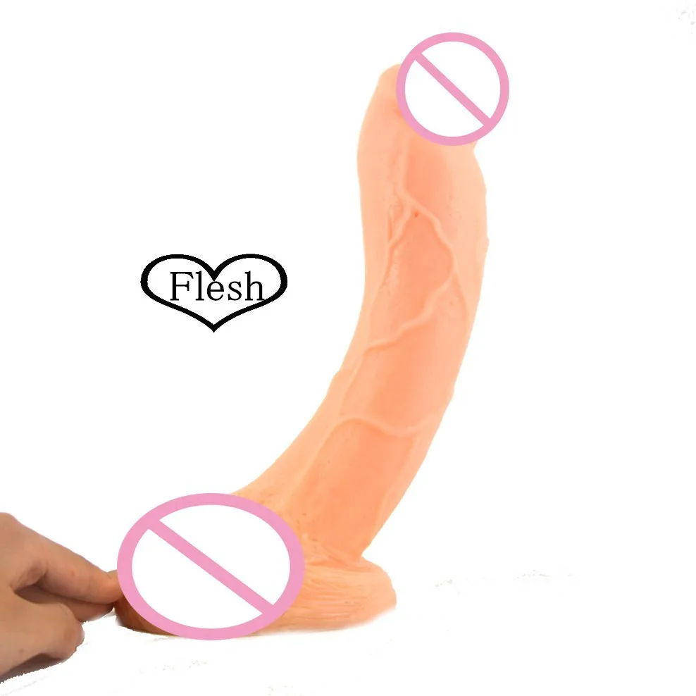 Фаллоимитатор с коричневой присоской FAAK силиконовый не вибрирующий женский