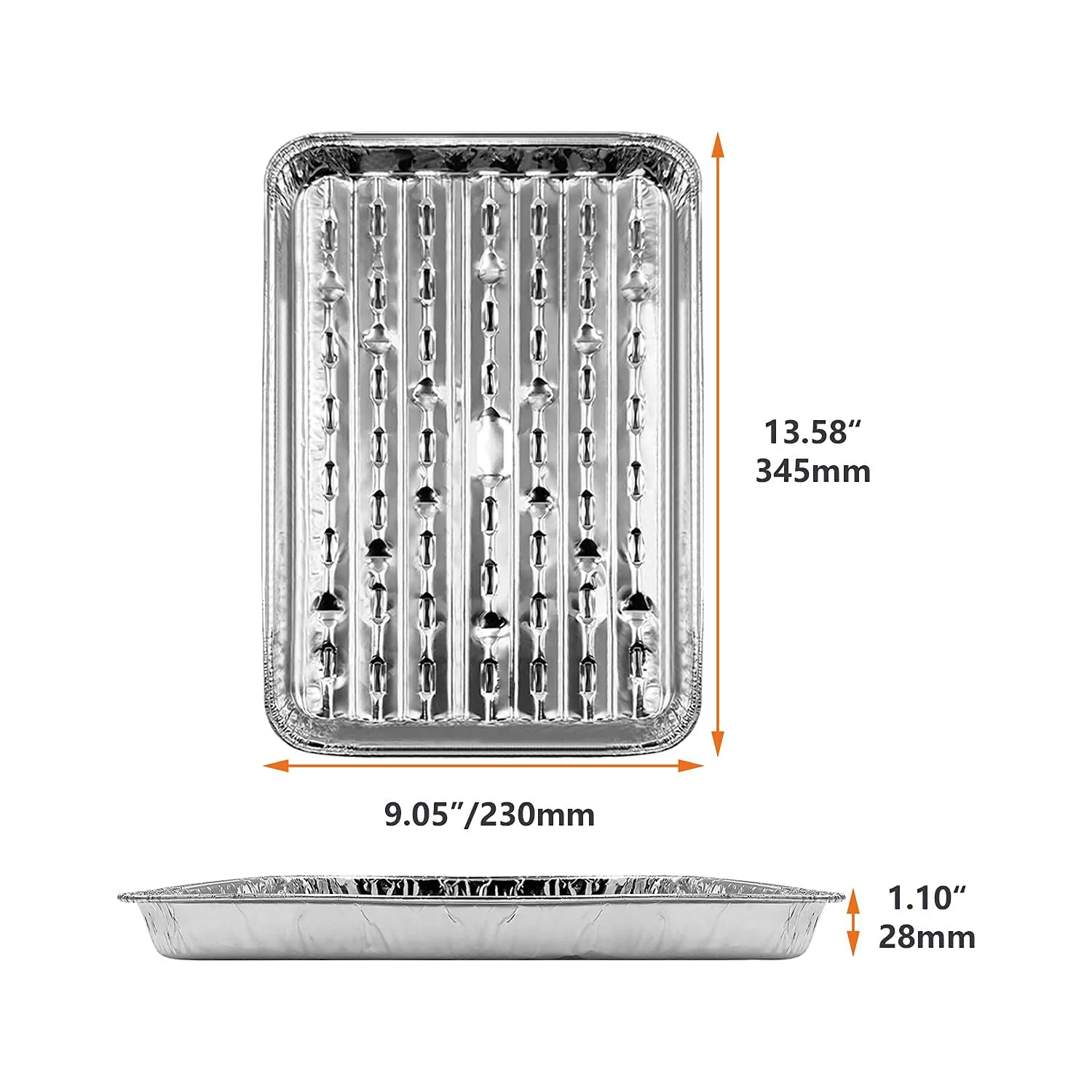 8 piezas de aluminio para hornear, revestimiento desechable para hornear, bandeja de papel de aluminio adecuada para cocinar/asar/calentar-1