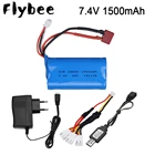 Аккумулятор lipo 7,4 В для wltoys 12427 12428 12423 12401 12402A 12403 12404 7,4 FY01 FY02, батарея для машинки на радиоуправлении 1500 В 18650 мАч
