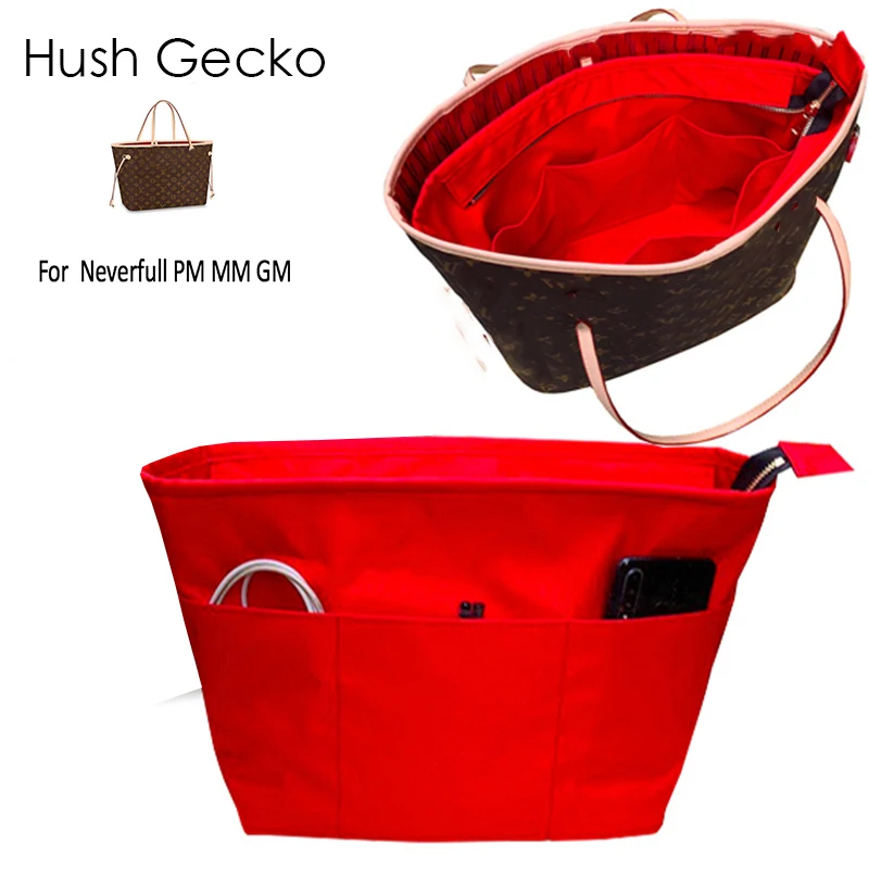 For Neverfull PM MM GM insert Bags Organizer Makeup Handbag Organize Inner Purse Portable base shaper Premium nylon (Handmade）