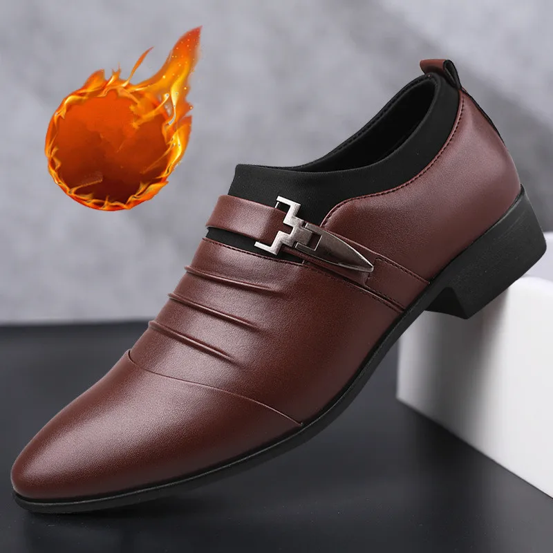 Мужские туфли без шнуровки классические кожаные оксфорды модель 2021 size38-48 | Обувь