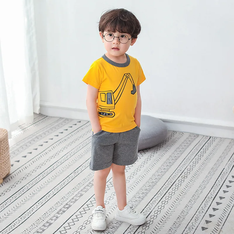

2020 new children's short sleeve T-shirt set cotton T-shirt boys and girls top children's T-shirt summer suit top clothing