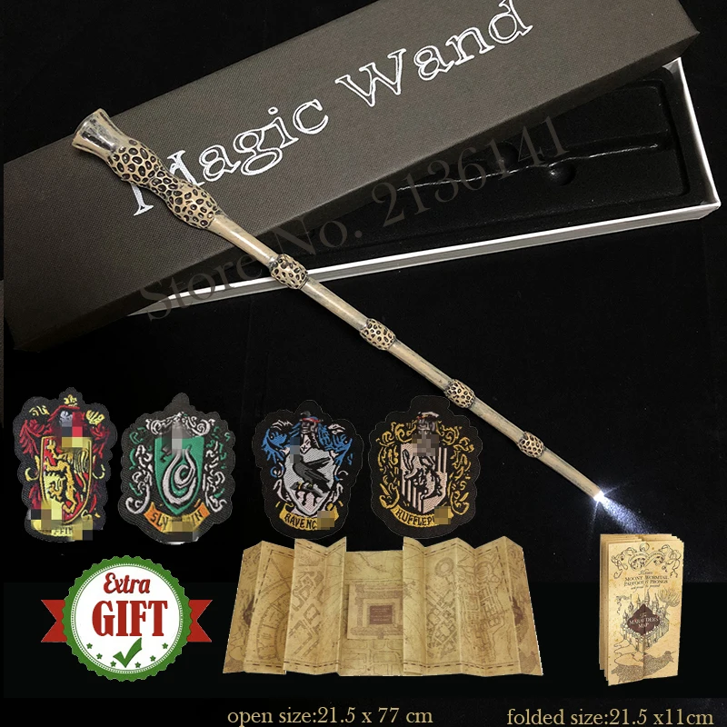 Светящаяся светильник шебная палочка Voldemort Hermione Draco Wands карта горшка мародера и 4