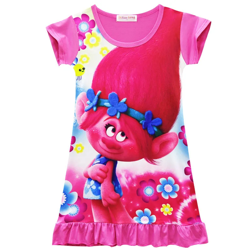 Платье с троллями для маленьких девочек вечерние платья из шелка Маком детская