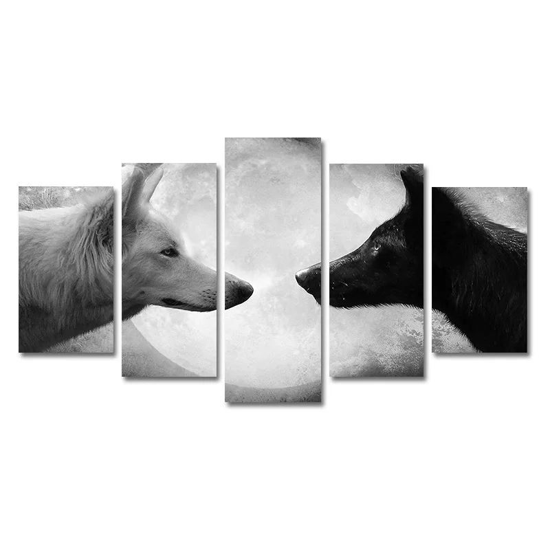 

Black and White Wolf Head Modern Simple Home Art Decorative Painting without Frame Wall Decor Canvas Pictures for Living Room