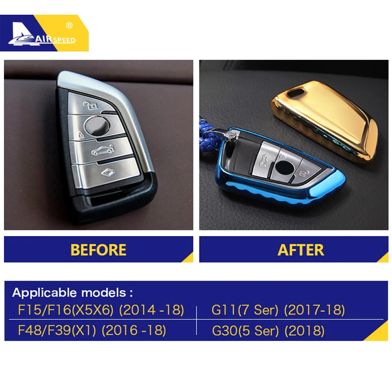 Чехол для автомобильного ключа AIRSPEED протектор ключей BMW X5 F15 X6 F16 G30 7 Series G11 X1 F48 F39