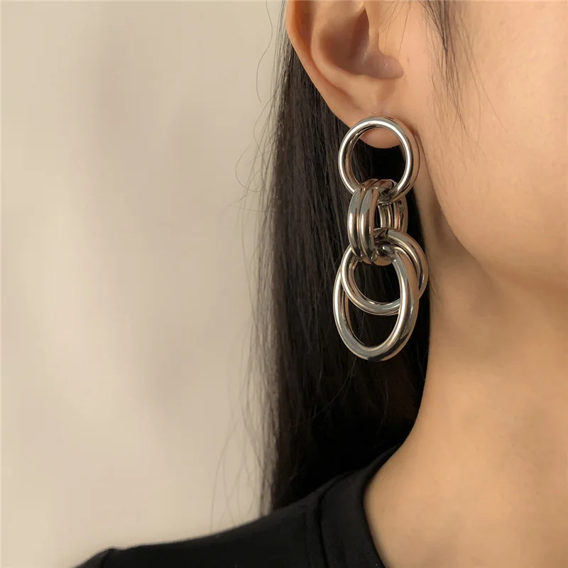 

Punk Style Drop Dnagle Earrings Irregular Earring Women Girls Ear Pierced Studs Long Circle Party Evening Fashion Jewelry Gift