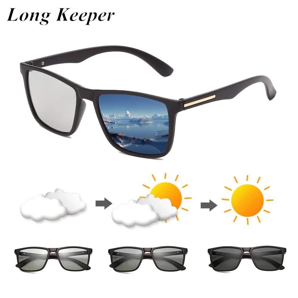 

LongKeeper Photochromic Sunglasses Men Polarized Driving Chameleon Glasses Male Change Color Sun Glasses Driver's Eyewear UV400