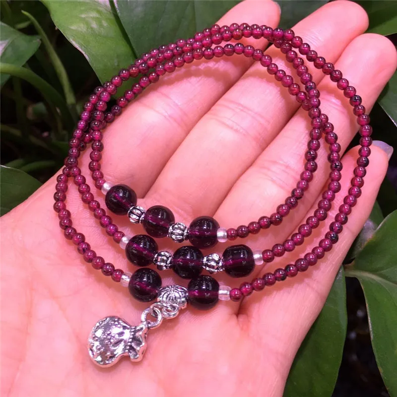Буддийский браслет для женщин с натуральным красным гранатом шарик мала