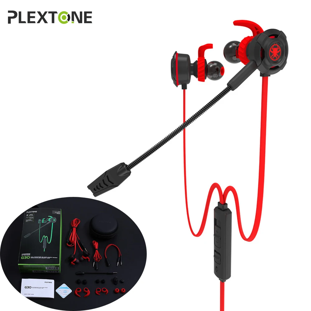 

Plextone G30 Earphone PC Gaming Headset In Ear Bass Noise Cancelling With Mic For Phone Computer Gamer PS4 gamer earphones kulak