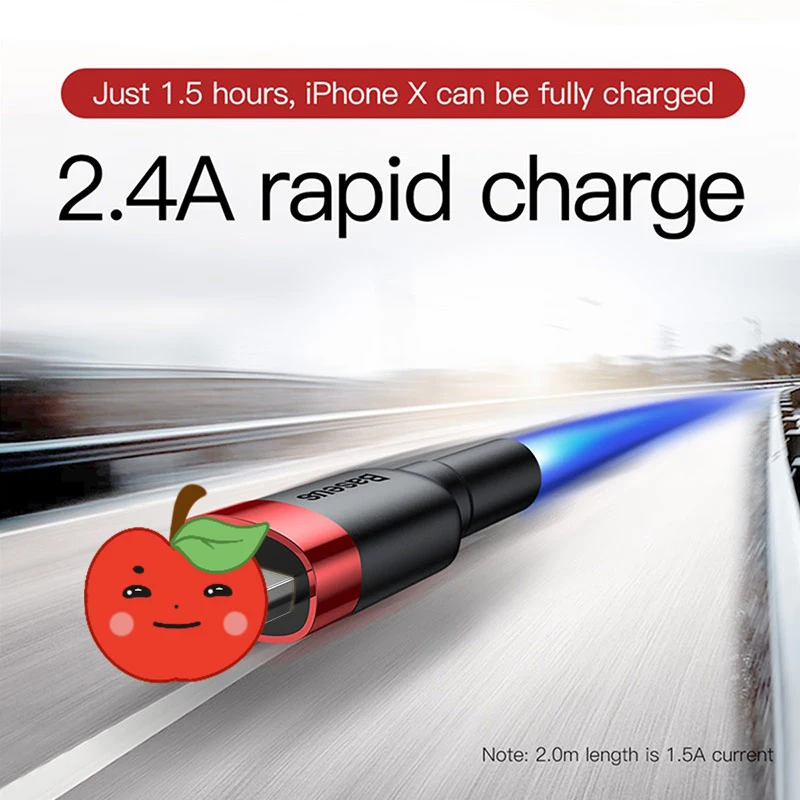 Baseus USB кабель для передачи данных iPhone 11 Pro Max XR Xs X 8 7 6 6s Plus 5s iPad быстрой и зарядки