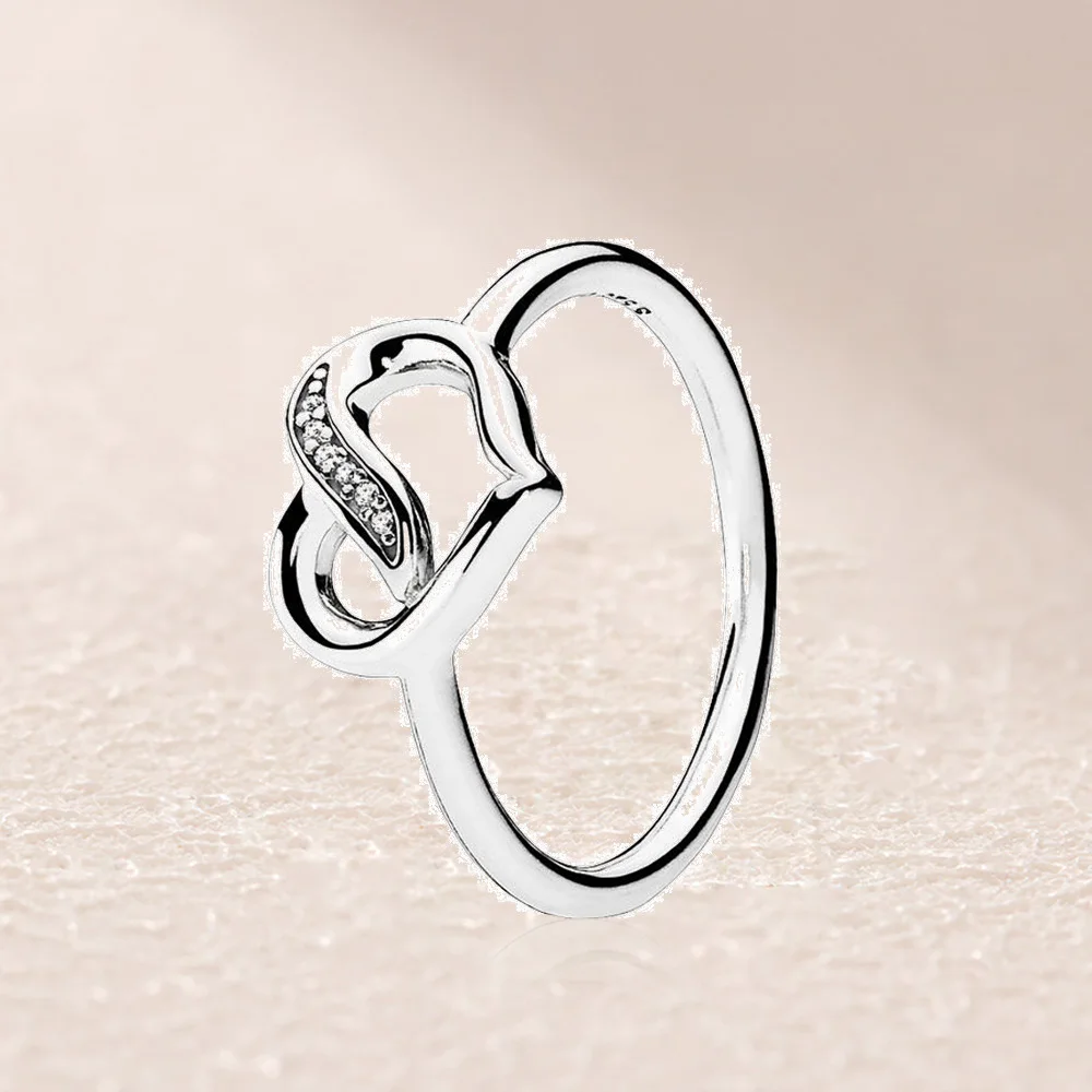 

191022CZ Ribbons Of Love Ring, Clear CZ