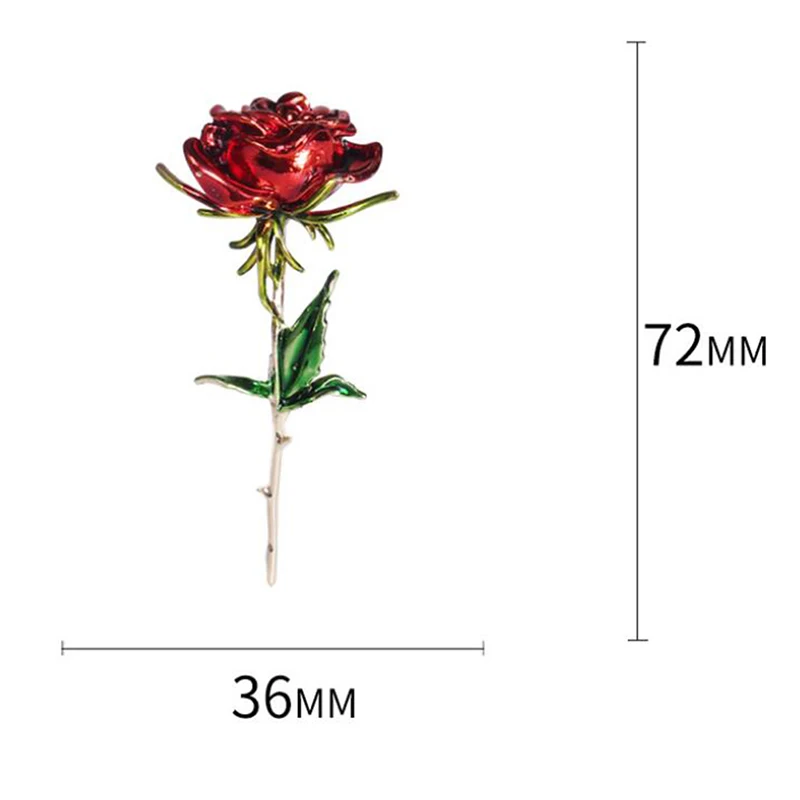 

Fashion Enamel Rose Flower Lapel Brooch Scarf Pin Wedding Women Jewelry Gift