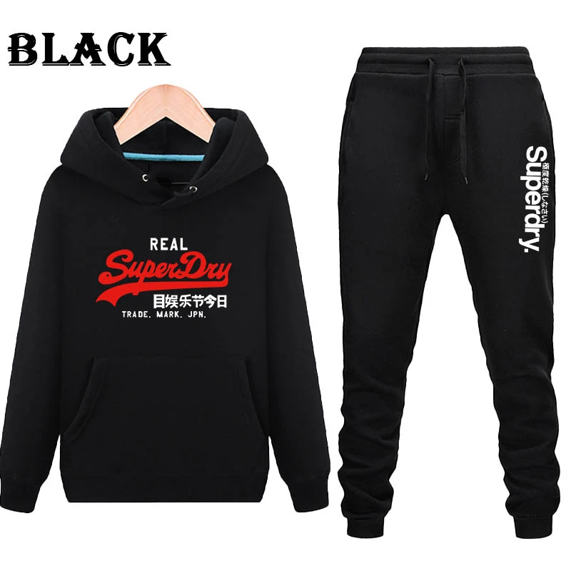 

Men's Super Clothing Fashion Tracksuit Casual Sportsuit Man Hoodies Hombre Sweatshirts Sportswear+Sweatpants Male Two Piece Set