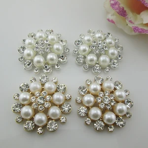 Цветок из искусственного жемчуга пуговицы для украшения для рукоделия, прозрачные пуговицы для стразы, шитья, скрапбукинга, 33 мм, 5 шт.