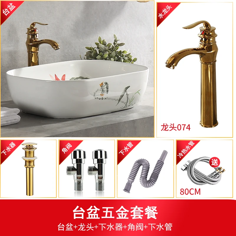 Раковина с ручной росписью раковина для дома и балкона керамическая ванной