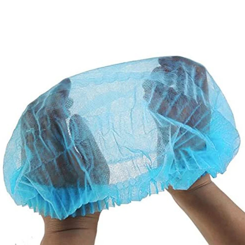

500 Non-Woven Disposable Shower Caps Pleated Dust Caps Ladies Men's Shower Caps Spa Hairdressing Beauty Accessories