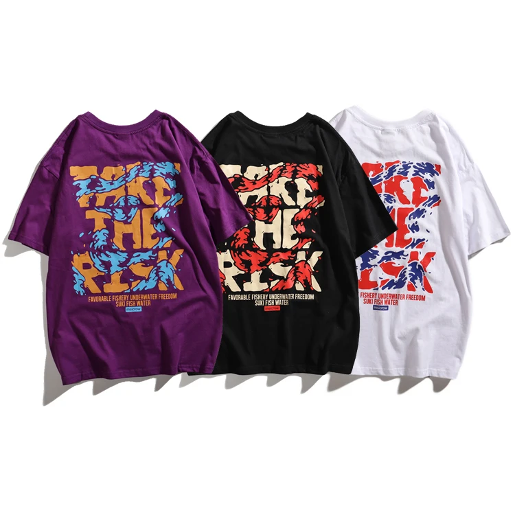 

Chic Brand T-shirt Short-sleeved Loose Personality Student Style Half-sleeved Chic Short-sleeved Couple Spring T-shirt