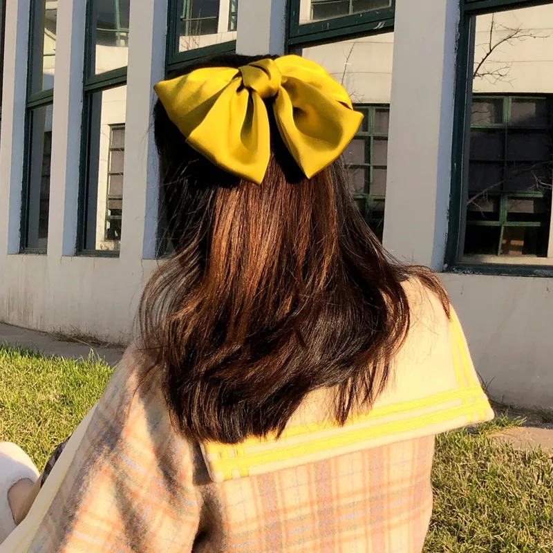 Korean New Barrettes Red Large Bow Hairpin Girl Fashion Knotted Hair Rope Sweet Spring Clip Accessories Women Headdress |