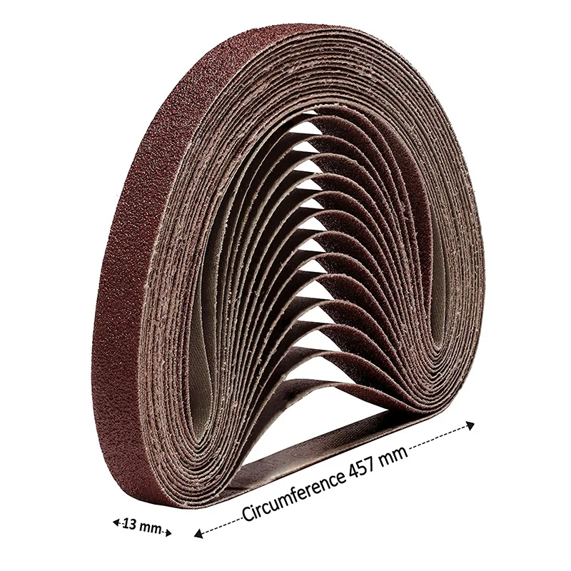 

Sanding Belts, 13 x 457 mm Each 16 x Grain 40/60/80/120/180/240 , Sanding Paper Sanding Belt Set 96 Pieces