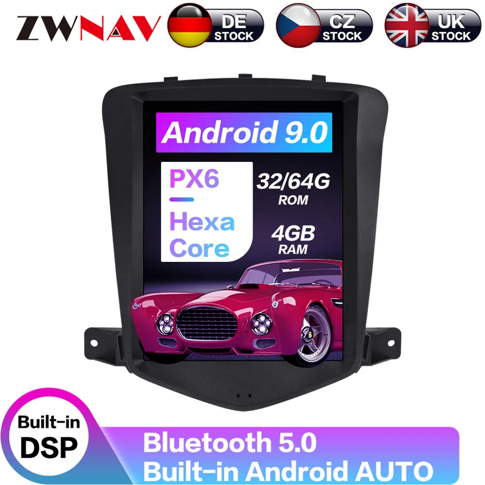 Android 10 128 ГБ Вертикальная Тесла для Chevrolet CRUZE 2006 - 2014 IPS экран автомобильный DVD GPS