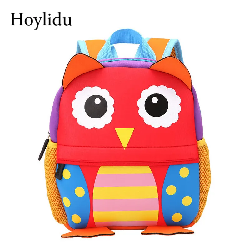 3D Мультяшные милые школьные сумки с животными для девочек, неопреновые повседневные сумки через плечо для детей дошкольного возраста, рюкз...