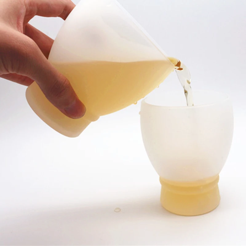 Силиконовая кружка для воды портативная пивная бокал красного вина с защитой от