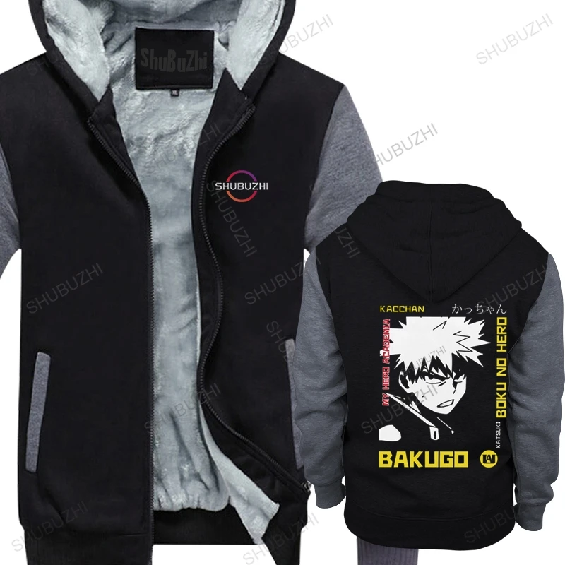 

Зимняя толстовка с капюшоном Katsuki Bakugo, Мужская толстовка из чистого хлопка в стиле боку, худи с надписью «Моя геройская Академия», толстовки ...