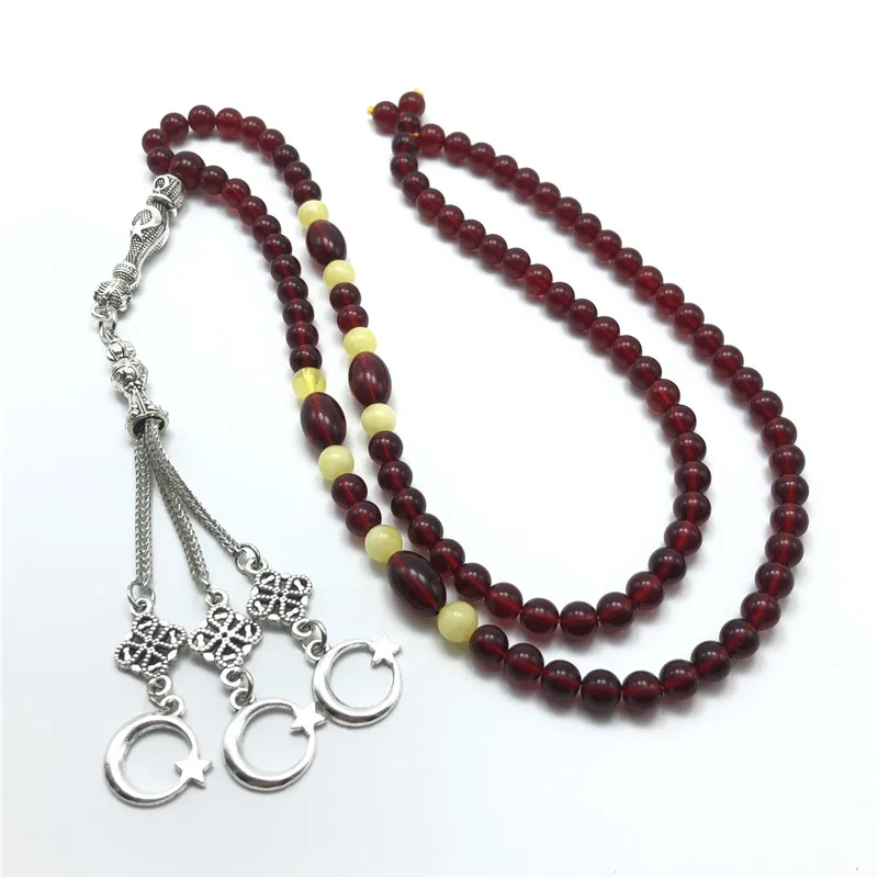 6 мм Турецкая Национальная эмблема звезда и луна четки молитвенные бусы браслет