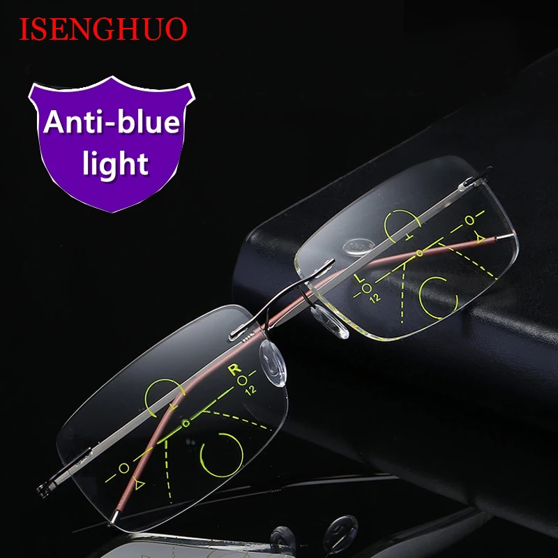 Высокое качество без оправы Мультифокальные Прогрессивные очки для чтения