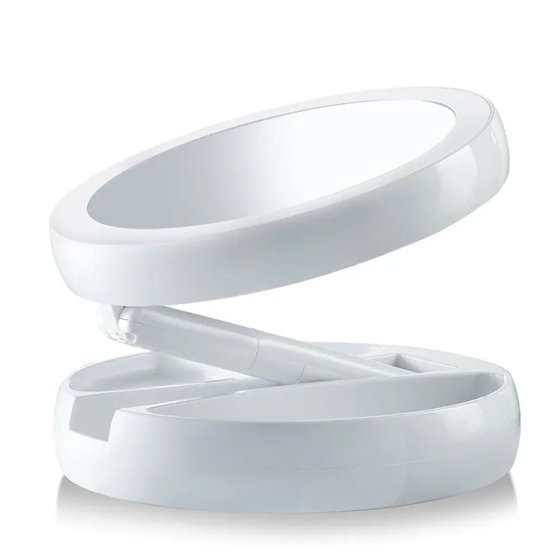

Foldable USB Charging or Battery Led Mirror Makeup White Vanity Cosmetic Mirror with Light 10X Magnifying Table Mirrors