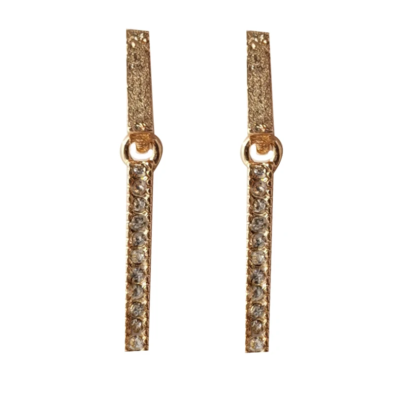 

Mihan Women Jewelry Metal Earrings Simply Design Golden Plating High Quality Crystal Stick Earrings For Sweet Girl Party Gifts