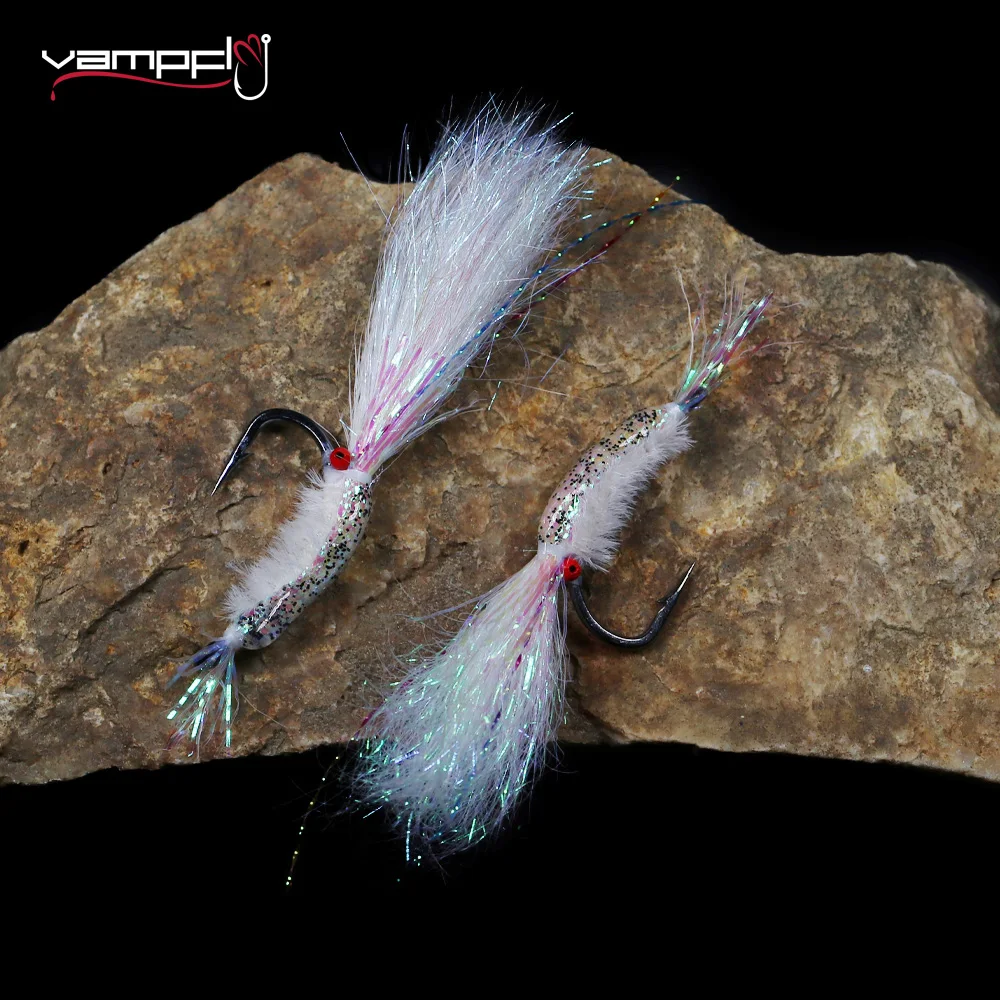 

Vampfly 7pcs 4#~16# White Ice Dub Scud Shrimp Red Chain Eyes Fast Sinking Nymph Fly For Grayling Perch Trout Bass Fishing Lure
