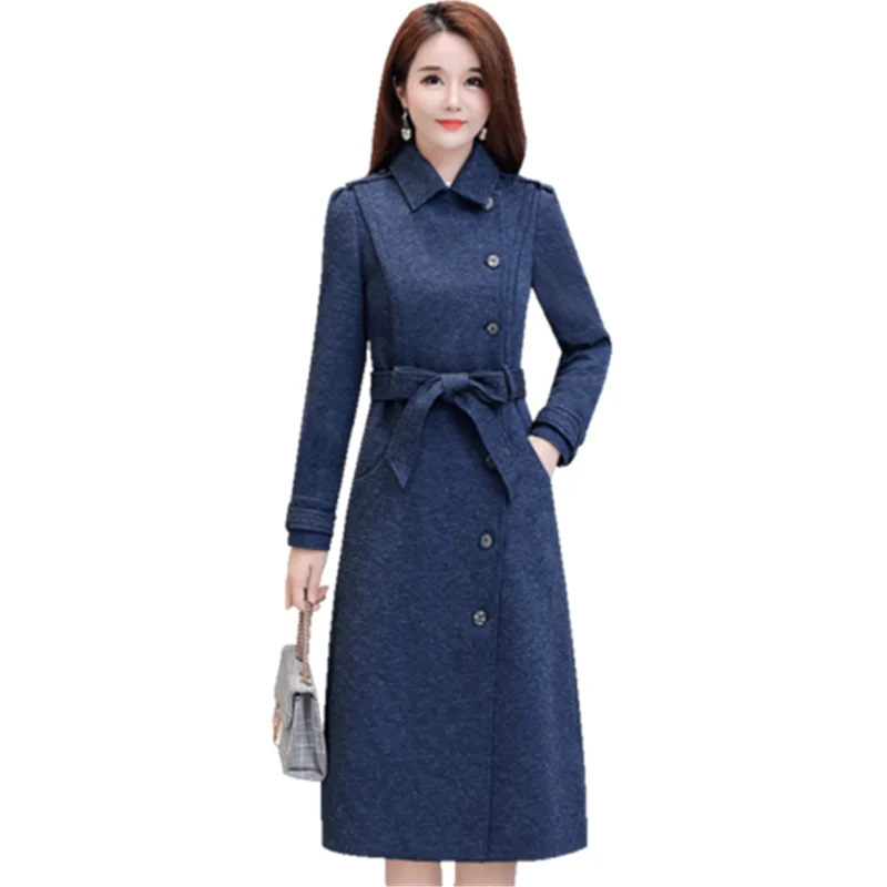 

Windbreaker female 2019 autumn winter new noble lady big high-end long section ladies popular coat thick coat A574
