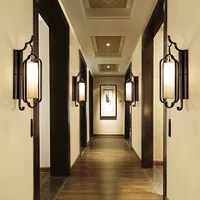 Hotel Corridor Chinese Wall Lamp,Banquet Hall Tea House Wall Lamp Bedside Lobby Bedroom Living Room Wall Sconce Bra Wall Light
