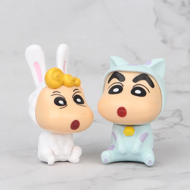 Фигурка из ПВХ в виде цветка Shinchan 6 шт. милая игрушка для косплея фигурка