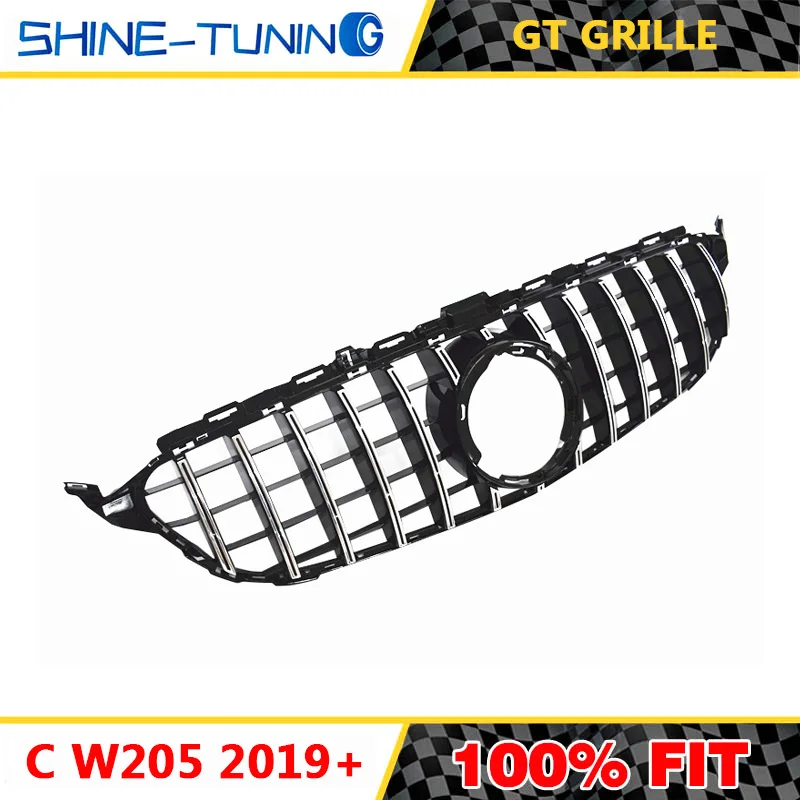Подходит для mercedes New C class W205 GT R GTR Grill 2019 C180 C200 C250 C300 без эмблемы 2015 19 с/без камеры