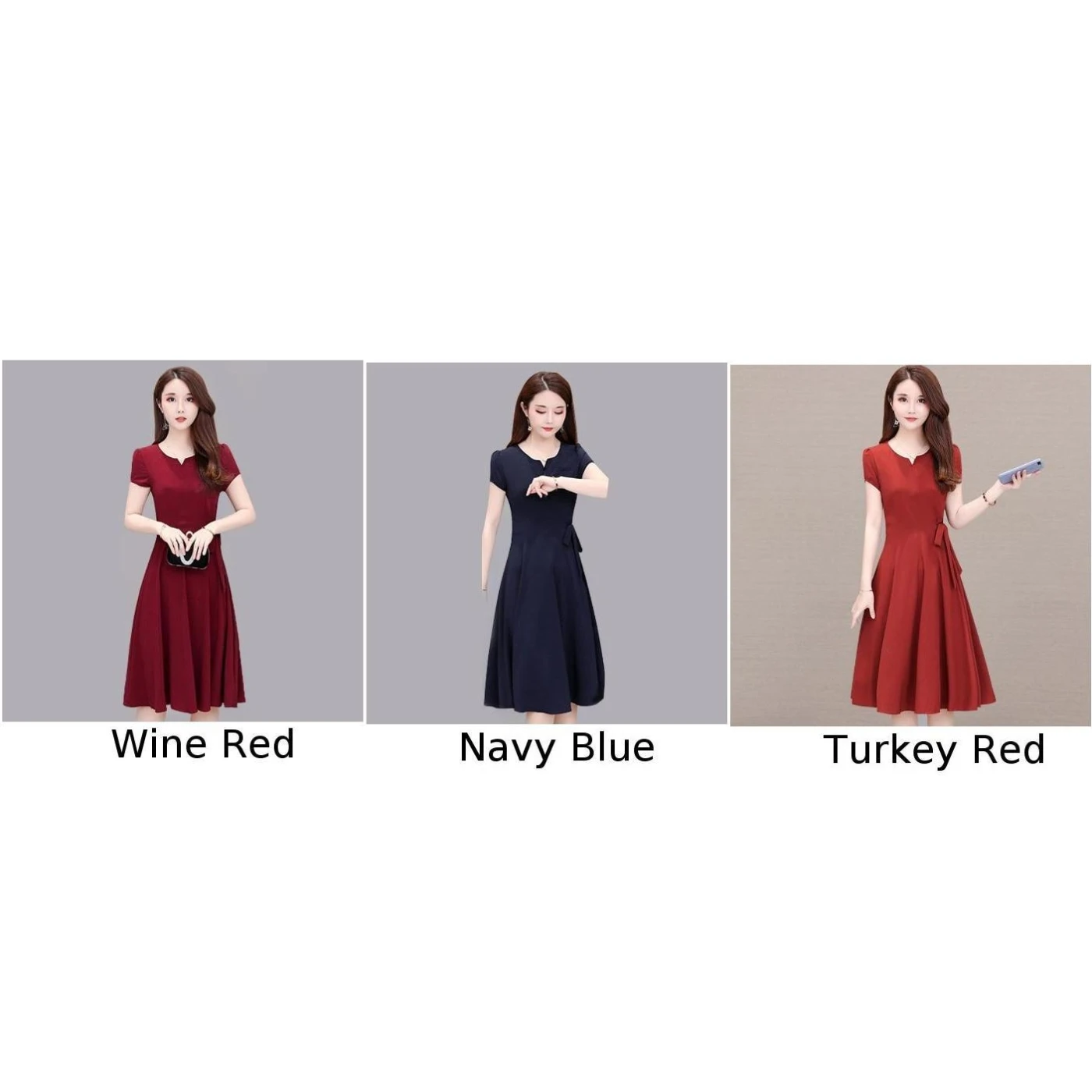

Summer Women High Waist Mini Short Dress V-neck Short Sleeve Tie Up A-line Dress